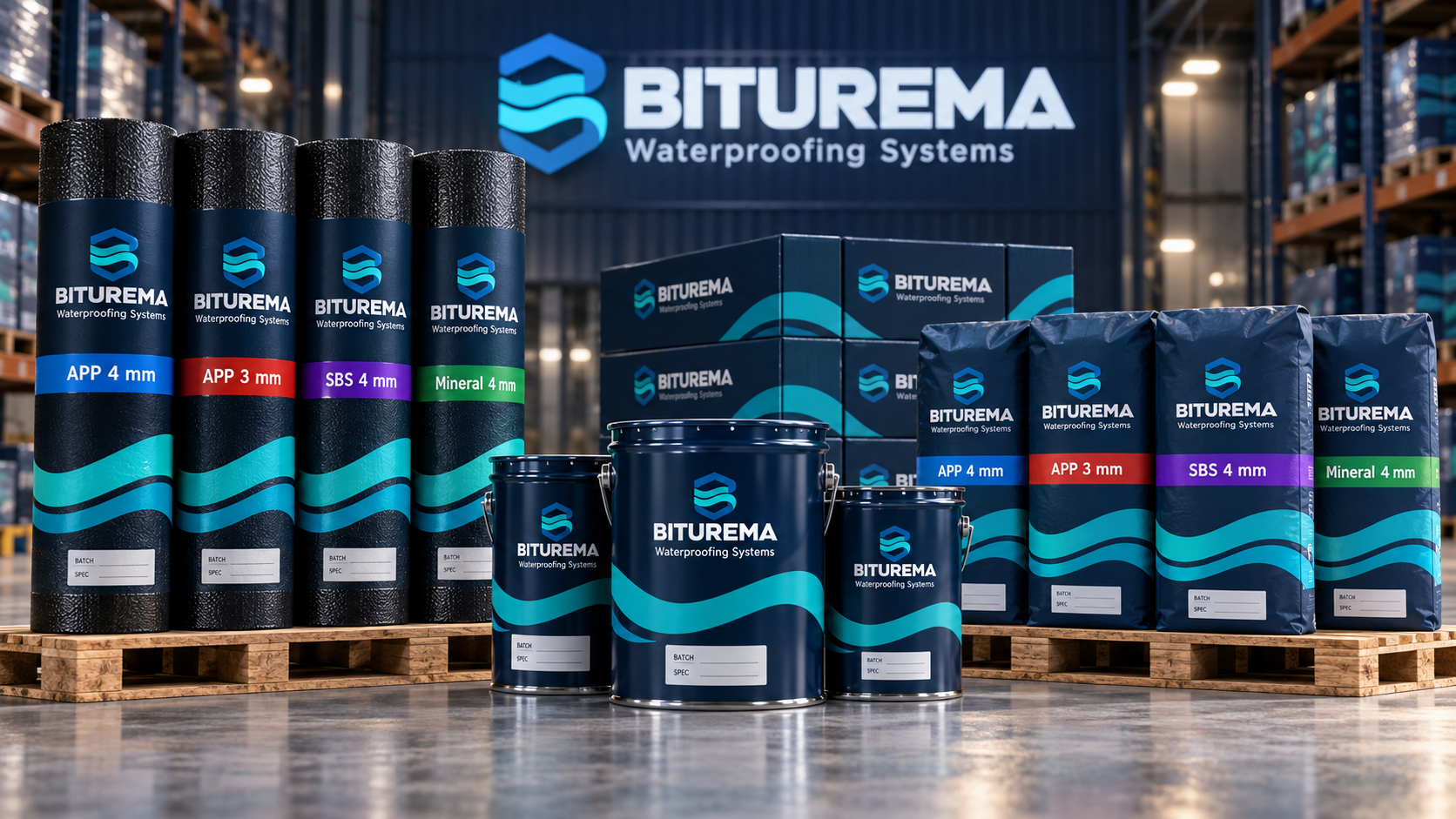 BITUREMA membrane, pail and bag packaging family